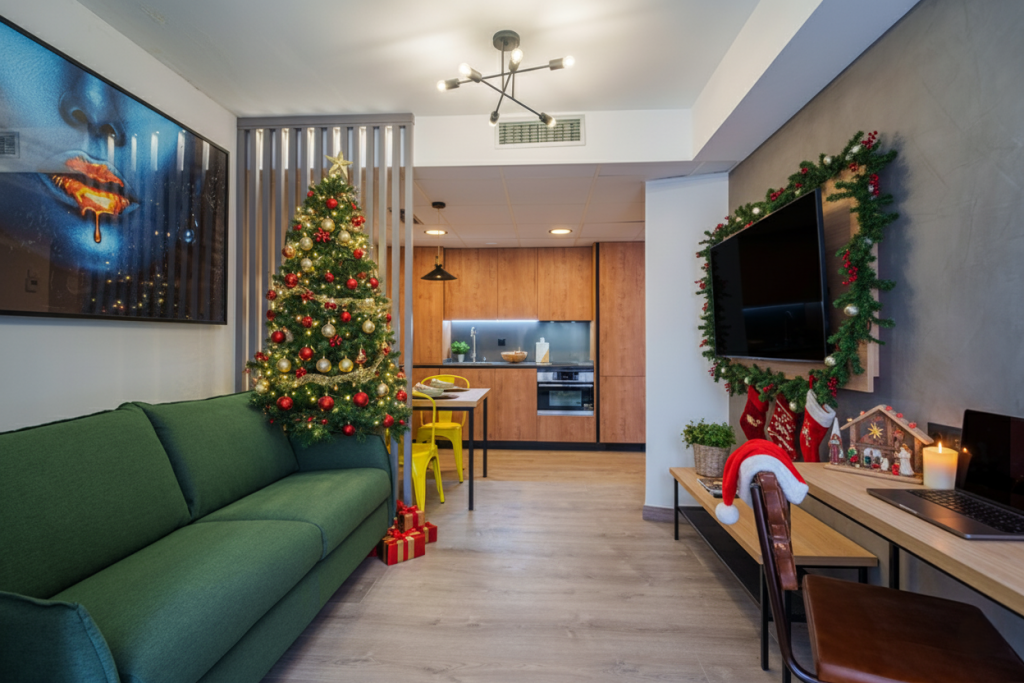 La decoración navideña elegante