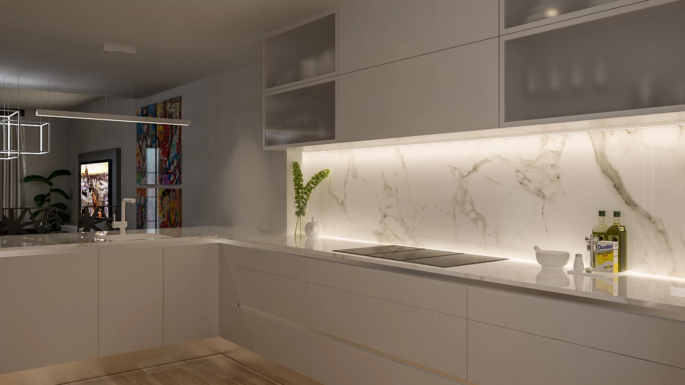 iluminación en cocina